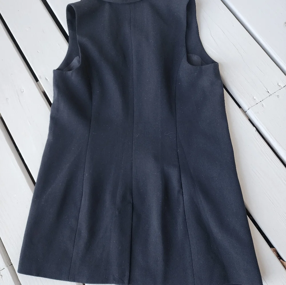 NWT M VEST Black Openfront long vest - Picture 3 of 16